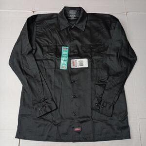 Dickies Long Sleeve Essential Work Shirt Men's Size M Black Temp Control New